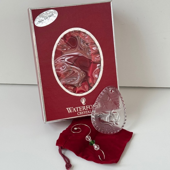 Waterford Crystal 2010 Christmas Ornament w/ Enhancer & Box - Sleeping Mouse - Picture 1 of 3